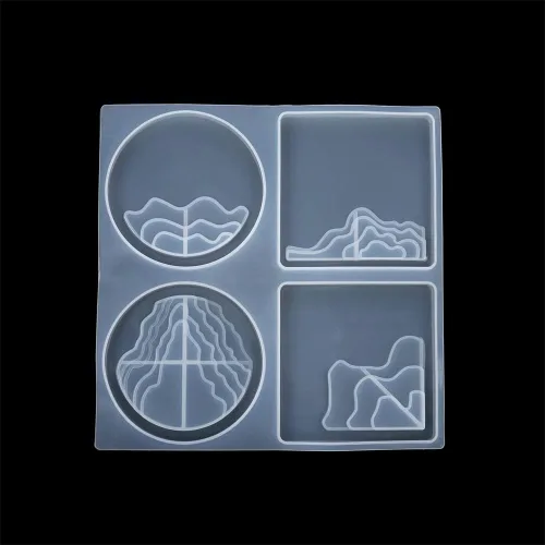 Molde de resina epoxi de cristal de silicona para río en terrazas irregulares, molde de fundición hecho a mano, manualidades, herramienta de