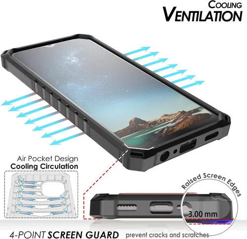 Miniatura 5 de Tri-Shield - Funda para teléfono con función atril compatible con Samsung Galaxy S22 Ultra grado militar, resistente a prueba de caídas, alto