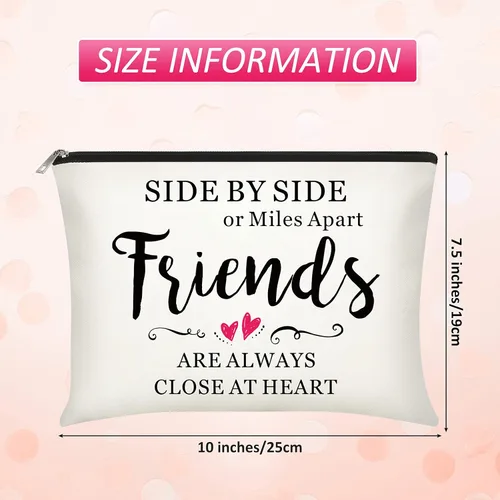 Miniatura 6 de Xuniea 8 bolsas de maquillaje para amigos, bolsas de cosméticos de amistad, bolsa de cosméticos portátil para mujeres, regalo de San Valentín