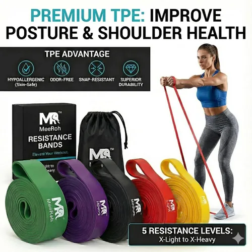 Miniatura 8 de MeeRoh Banda de asistencia para dominadas – Banda de resistencia resistente para dominadas – Equipo de calistenia de primera calidad para gimnasio