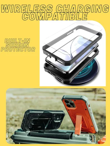 Miniatura 4 de ArmadilloTek Vanguard - Funda diseñada para iPhone 12 / iPhone 12 Pro (6.1 pulgadas) de grado militar, cuerpo completo, resistente, con protector