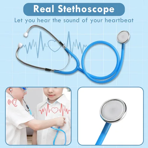 Miniatura 2 de Kit de Médico de Lehoo Castle para Niños Pequeños de 3 a 5, Juego de Médicos para Niños, Juego de Simulación con Disfraz de Médico, Juguetes