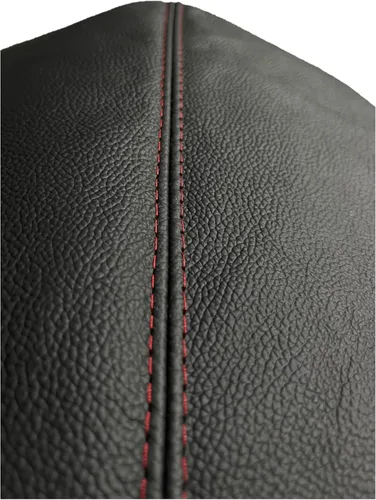 Miniatura 2 de Funda de repuesto de cuero genuino para consola central y reposabrazos en puntada roja para Ford Mustang GT 2015-2019 (fabricado en Estados Unidos)