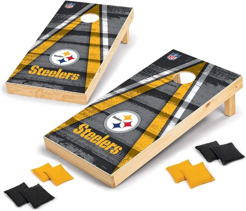 Miniatura 12 de Wild Sports - Set para jugar al cornhole (meter sacos pequeños en un agujero) con tablero de madera de 2 x 4 pies y 8 sacos con frijoles, diseño