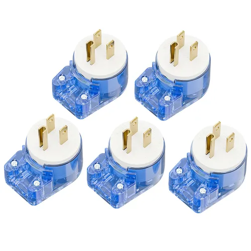 Miniatura 18 de Nema 5-15P Enchufe de ángulo recto de 90 grados, enchufe Plugrand 15A 125V en ángulo, enchufes de CA de 3 clavijas DIY de 3 clavijas, enchufes de CA