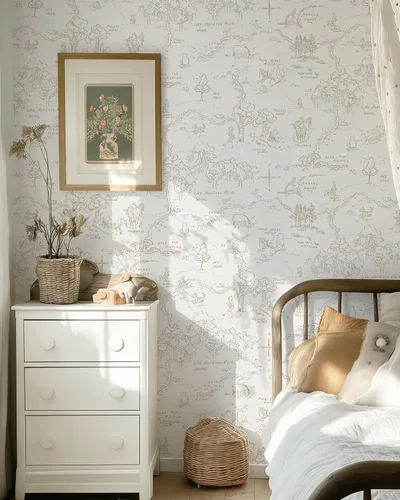Miniatura 4 de Dimoon Papel tapiz de 78.7 x 17.3 pulgadas, papel de contacto para despegar y pegar, papel tapiz bohemio beige, marrón, floral, extraíble