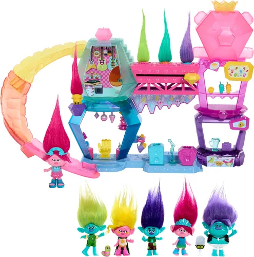 Miniatura 7 de Mattel DreamWorks Trolls Band Together Juguetes, Set de juego Mount Rageous con muñeca pequeña de la Reina Poppy y más de 25 accesorios, 4 Hair Pops
