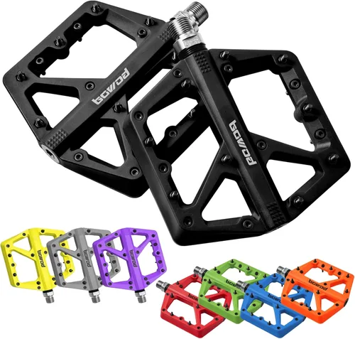 Pedales MTB, pedales grandes para bicicleta de montaña, pedales de plataforma de bicicleta compuestos de fibra de nailon ligero, pedales de agarre