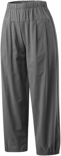 Miniatura 3 de Womens Capri Yoga Pants Wide Leg Loose Comfy Lounge Cropped Capris with Pockets