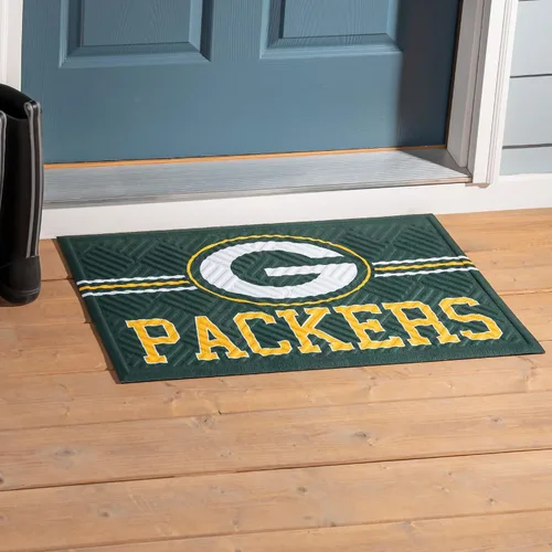 Miniatura 2 de Team Sports America Tapete de entrada de la NFL 28 x 16 pulgadas Escotilla cruzada en relieve Parte trasera antideslizante Decoración