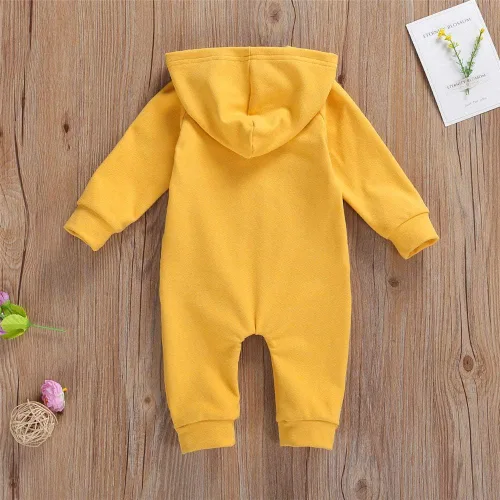 Miniatura 3 de FYBITBO Mameluco con capucha y cremallera para bebés, niños y niñas, mameluco de manga larga para otoño e invierno, ropa cálida