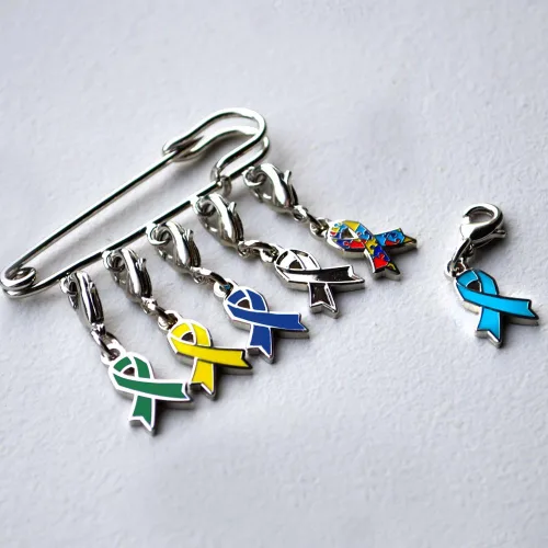 Miniatura 4 de PinMart Awareness Ribbon Enamel Charm Jewelry