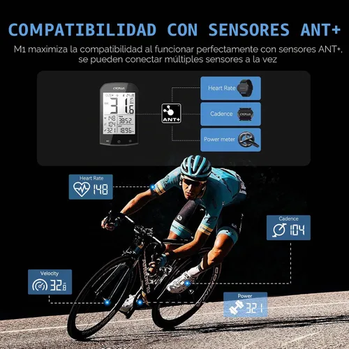 Miniatura 7 de CYCPLUS Computadora GPS inalámbrica para bicicleta, computadora de ciclismo GPS con Bluetooth/ANT+, velocímetro de bicicleta con pantalla LCD de 2.9