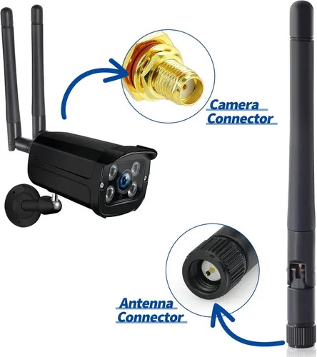 Miniatura 6 de Bingfu Antena WiFi de doble banda 3dBi SMA antena macho (paquete de 2) para cámara IP de seguridad inalámbrica Vedio, grabadora de vigilancia