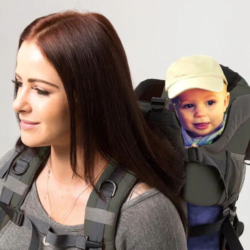 Miniatura 6 de Mochila portabebés para senderismo - Cómodo sistema de mochila portabebés/para niños pequeños con almohadilla para cambiar pañales, bolsillo aislado