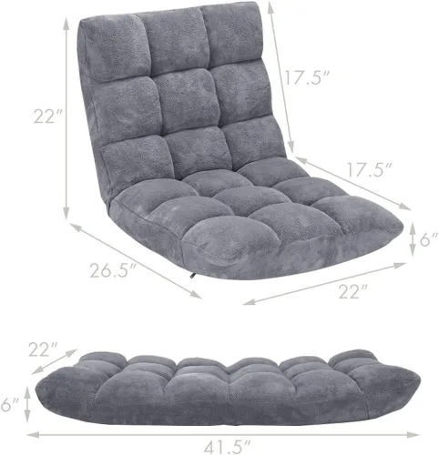 Miniatura 2 de S AFSTAR Silla reclinable acolchada ajustable de 14 posiciones con cómodo soporte de espalda y funda agradable a la piel, ideal para leer, jugar