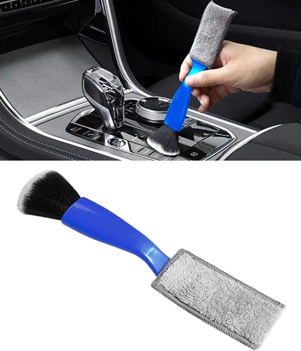 Universal 2 en 1 plumero para limpieza de coche, herramienta de cepillo de coche, cepillo de doble cabeza, cepillo de detalles interiores de auto,