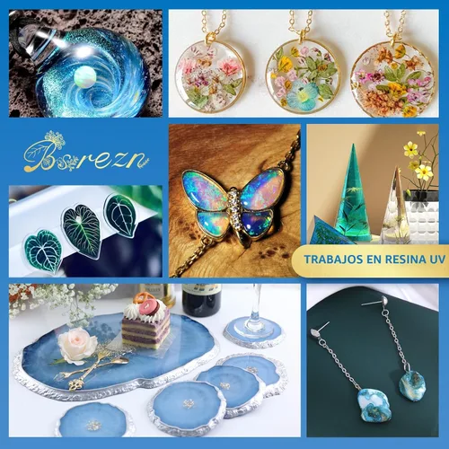 Miniatura 5 de Bsrezn Resina UV dura de 14.11 oz, resina epoxi UV transparente para fabricación de joyas y manualidades (3.53 onzas x 4)