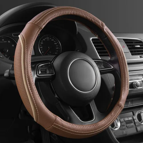 Miniatura 15 de CAR PASS cobertor de volante de piel de lujo de línea de conducción universal, Beige