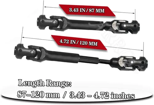 Miniatura 6 de 2 piezas de 3.425-4.724 in de eje de transmisión universal RC actualizaciones para 1/10 SCX10 SCX10-II D90 Gen7 /Pro Rc 4WD GEN8 RC Crawler, piezas