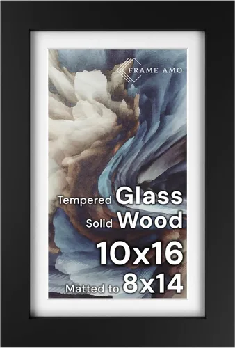 Miniatura 129 de Frame Amo Marco de póster de madera maciza de 13 x 19 pulgadas, color natural, tapete blanco para imagen de 11 x 17 pulgadas, parte frontal