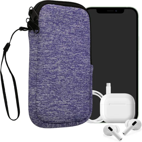 Miniatura 33 de kwmobile Funda universal para teléfono tamaño XS - 3,5/4 pulgadas - Funda de neopreno para teléfono inteligente con cremallera - Funda impermeable