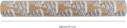 Miniatura 5 de RUSPEPA - Papel de envolver de Navidad, rollo jumbo de papel kraft – diseño de árbol de Navidad blanco para envolver regalos navideños – 24 pulgadas