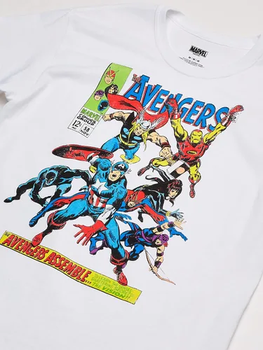 Miniatura 2 de Marvel Camiseta para hombre de los Vengadores Comics Crew, Azul marino jaspeado