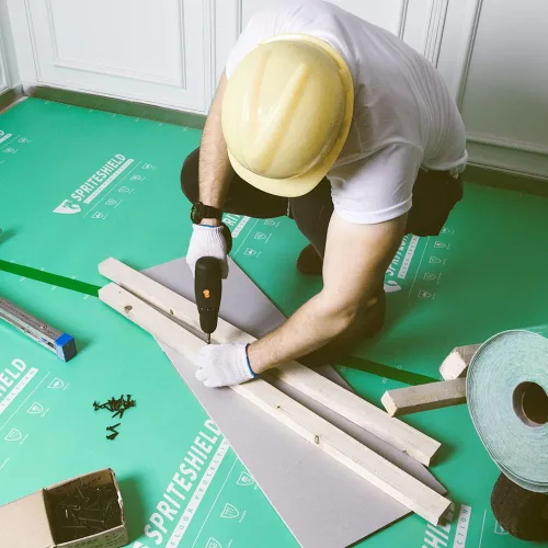 Miniatura 7 de Protección temporal resistente para suelos de 39 pulgadas x 100 pies, para construcción y renovación, color verde, película protectora de superficie