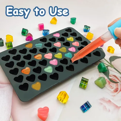 Miniatura 4 de Paquete de 3 moldes de silicona para cubitos de hielo con forma de corazón, mini molde de cera de San Valentín para hornear chocolate, gomitas