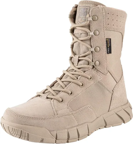 Miniatura 8 de FREE SOLDIER Mens Tactical Boots 8 Inches Lightweight Combat Boots Durable Suede Leather Military Work Boots Desert Boots