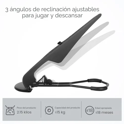 Miniatura 2 de HKAI Baby Bouncer, asiento portátil para bebés de 0 a 18 meses, telas 100% algodón, 3 modos de uso con opciones de balancín y estacionarias, silla
