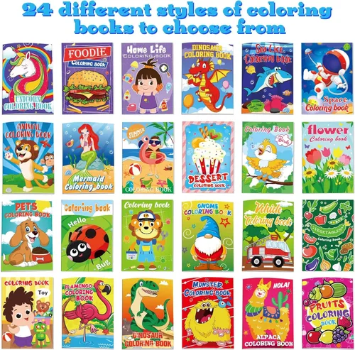 Miniatura 4 de Omgouue 24 libros pequeños para colorear para niños de 2 a 4 años, 4 a 8 años, regalos de fiesta de cumpleaños, bolsas de regalo, suministros