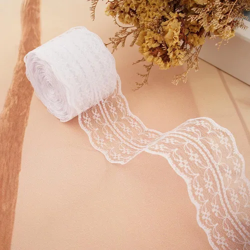 Miniatura 14 de Rollo de cinta de encaje de 120 yardas para costura, baby shower, cumpleaños, despedida de soltera, decoración de boda, embalaje de regalo, ramo