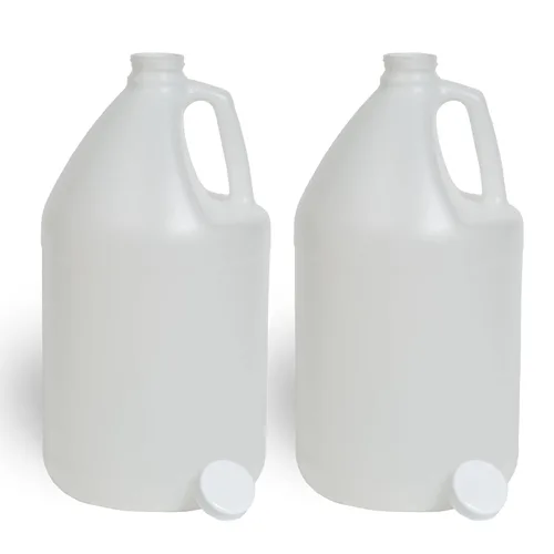 Miniatura 5 de FastRack Paquete de 2 unidades Jarra de agua de 1 galón de plástico con tapa Jarra de agua de un galón blanca de grado alimenticio, libre de BPA