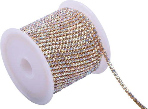 Miniatura 24 de KAOYOO - Cadena de diamantes de imitación de 9 metros (10 yardas) con cristal de 4 mm para costura, manualidades y decoración de bricolaje