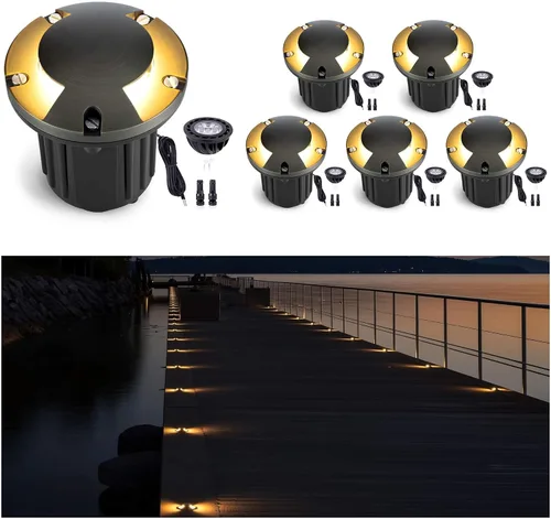 Miniatura 12 de Gardenreet - Luz de pozo en tierra - Latón 12V IP65 Iluminación de paisaje al aire libre, luz de torreta de bajo voltaje LED en grado, bronce
