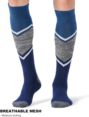 Miniatura 6 de Fitrell Paquete de 23 calcetines de esquí para hombre, para esquí, snowboard, calcetines cálidos de lana de invierno acolchados