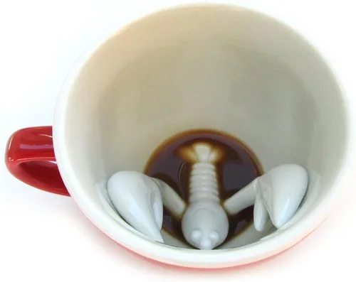 Miniatura 9 de Creature Cups - Taza de cerámica de cola de ballena - Taza de café azul océano de 11 oz con cola de ballena 3D oculta en el interior Cola de ballena
