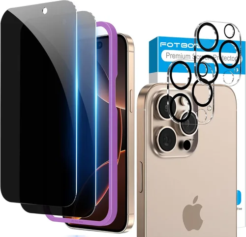 Miniatura 9 de Fotbor Protector de pantalla de privacidad para iPhone 13 Pro con protector de lente de cámara [2 + 2 unidades], con kit de fácil instalación