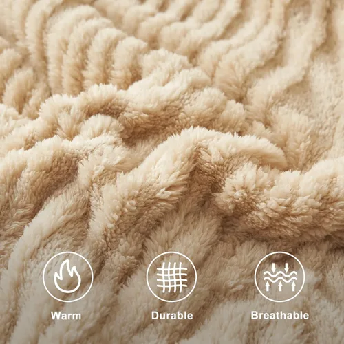 Miniatura 4 de PU MEI Manta Sherpa para sofá de 60 x 80 pulgadas, manta de forro polar mullida, suave y acogedora para cama, manta gruesa y cálida para todas
