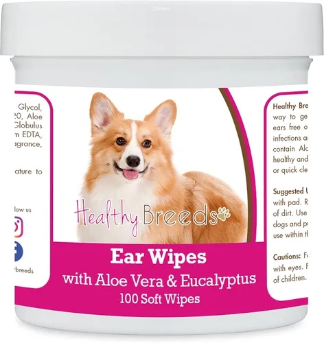 Miniatura 118 de Healthy Breeds Pastor alemán, silla de montar, toallitas de limpieza de oídos con aloe y eucalipto para perros, 100