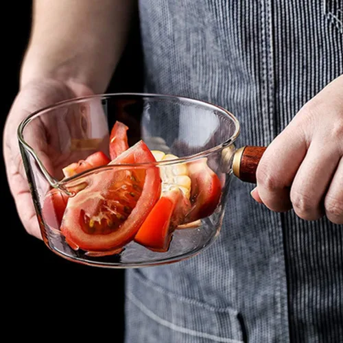 Miniatura 7 de UPKOCH Taza de leche de café, cacerola de vidrio, olla para cocina, cacerola transparente con asa, vidrio de borosilicato, antiadherente, calentador