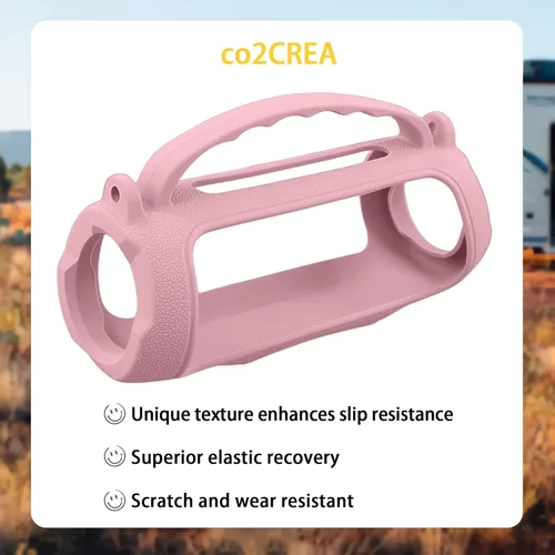 Miniatura 4 de co2CREA Funda de silicona para altavoz Bluetooth portátil impermeable JBL Charge 5, funda suave de viaje portátil con correa para el hombro, funda