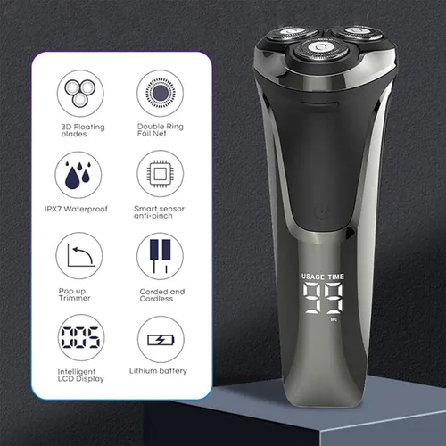 Miniatura 6 de Snapbuy - Maquinilla de afeitar eléctrica para hombres, Snapbuy Pro of Father, afeitadoras eléctricas para hombres, afeitadora inalámbrica Negro