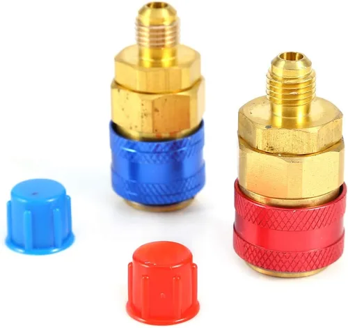 Miniatura 5 de Fydun Acoplador rápido de lado bajo R134a Herramienta de reparación de aire acondicionado del coche Conector de acoplador rápido Adaptador de latón