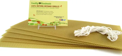 Miniatura 8 de Haz tu propio kit de iniciación de velas de cera de abejas, incluye 5 hojas de panal de cera de abeja 100% de tamaño completo en negro
