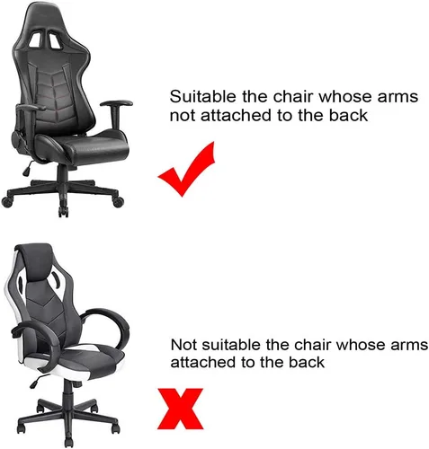 Miniatura 4 de BTSKY Fundas ergonómicas para silla de juegos de computadora de oficina, fundas elásticas de poliéster para silla reclinable de juegos de carreras