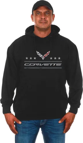 Miniatura 2 de JH DESIGN GROUP Sudadera con capucha para hombre Chevy Corvette C7 con la bandera estadounidense de 2 caras