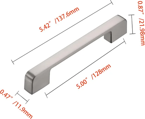 Miniatura 6 de Utopia Alley Marino - Tirador decorativo para armarios y cajones, acabado de níquel cepillado, manija de metal para cajones, 5.0 pulgadas de centro